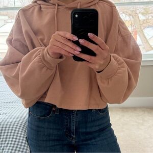 Tan Cropped Sweatshirt